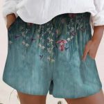 Printed Elastic High Waist Shorts Women - Image 2