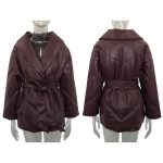 Winter Parkas For Women Loose Leather Coats Ladies Jackets - Image 2
