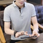 Polo Shirt For Men Casual Short Sleeve Polo Shirts Patchwork Turn-down Collar Zipper T-Shirt Summer Men Shirt Tops - Image 2