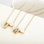 Peach Heart Shaped Letter Necklace Clavicle Chain Necklace - Image 2
