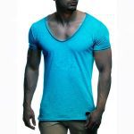 V Neck Short Sleeve Men t Shirt Slim Fit T-shirt Men Thin Top Tee Casual Summer Tshirt - Image 5