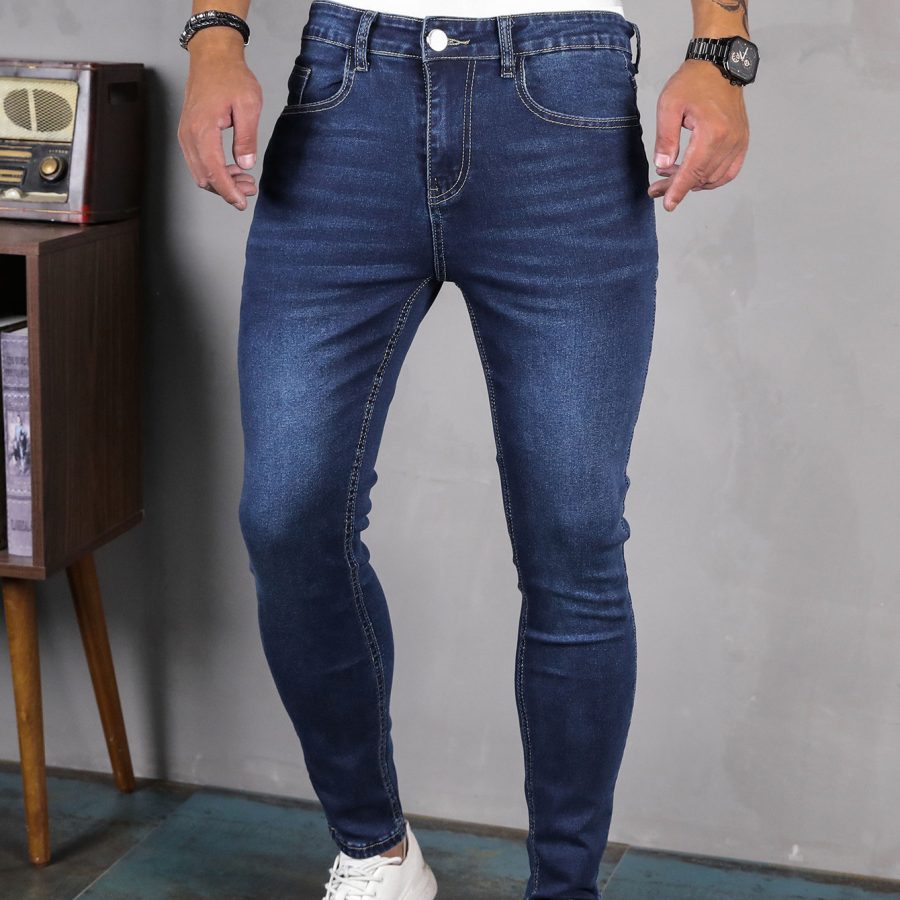 Men's Fashion Casual Stretch Skinny Jeans - Image 3