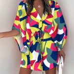 Women's V-Neck Tie Printed Beach Dress - Image 9