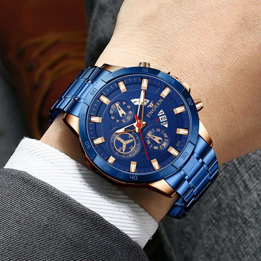 Waterproof Men Quartz Analog Watch Classic Stainless Steel Business Wristwatch - Image 3