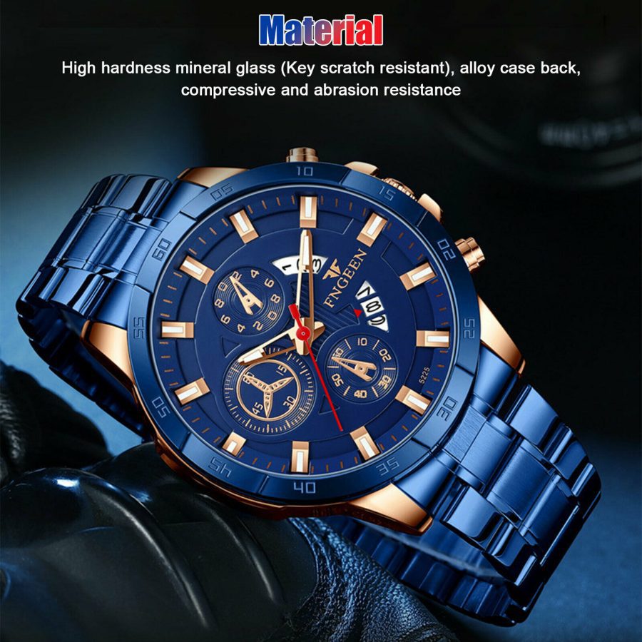 Waterproof Men Quartz Analog Watch Classic Stainless Steel Business Wristwatch - Image 7