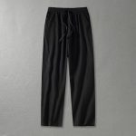 Loose Wide Leg Straight Cotton And Linen Casual Pants - Image 4