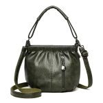 Retro Pleated Design Bucket Bag Fashion All-match Shoulder Messenger Bags For Women Handbag - Image 7