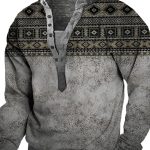 Men Casual Chest Button Sports Pullover Long Sleeve - Image 6