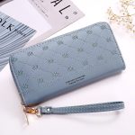 Long Crown Embroidery Thread Single Zip Clutch Wallet Women - Image 3