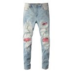 Jeans Men's High Street Paisley Light Color - Image 2