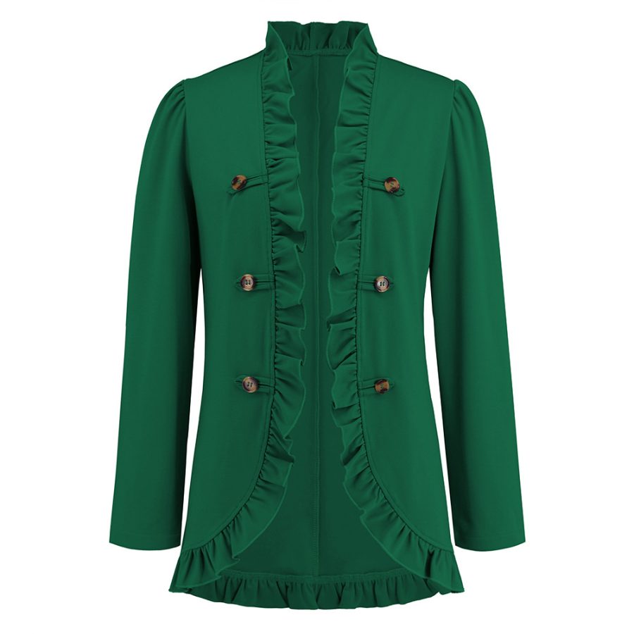Women's Ruffled Cardigan Button Jacket - Image 6