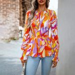 Women's Fashion Casual Long Sleeve Printed Shirt - Image 3