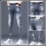 Men's Fashion Casual Printing Slim Straight Jeans - Image 2