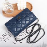 Sheepskin Large Capacity Phone Bag Embroidered Diamond Plaid - Image 4