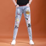 Men's Fashion Casual Printing Slim Straight Jeans - Image 4