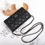 Sheepskin Large Capacity Phone Bag Embroidered Diamond Plaid - Image 3