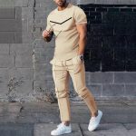 Men's Casual Round Neck Printed Two-piece Suit - Image 6