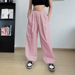 Women's Clothing Wide Leg Loose Plus Size Tether Straight Cargo Pants Women - Image 2