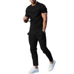 Men's Casual Round Neck Printed Two-piece Suit - Image 3
