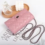 Sheepskin Large Capacity Phone Bag Embroidered Diamond Plaid - Image 5