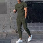 Men's Casual Round Neck Printed Two-piece Suit - Image 7