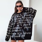 Women's Fashion Casual Loose Contrast Color Letter Embroidered Top - Image 4