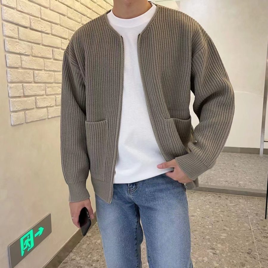 Fashion Trendy Ins Trendy Knitted Cardigan Men's Sweater - Image 9
