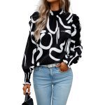 Women's Fashion Print Round Neck Long Sleeve Shirt - Image 3
