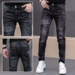 Men's Fashion Casual Printing Slim Straight Jeans - Image 3