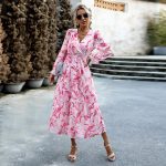 Women's Fashion Casual Printing V-neck Dress - Image 4