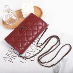 Sheepskin Large Capacity Phone Bag Embroidered Diamond Plaid - Image 6