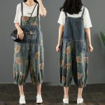 Jean Print Patchwork Suspenders For Women - Image 3