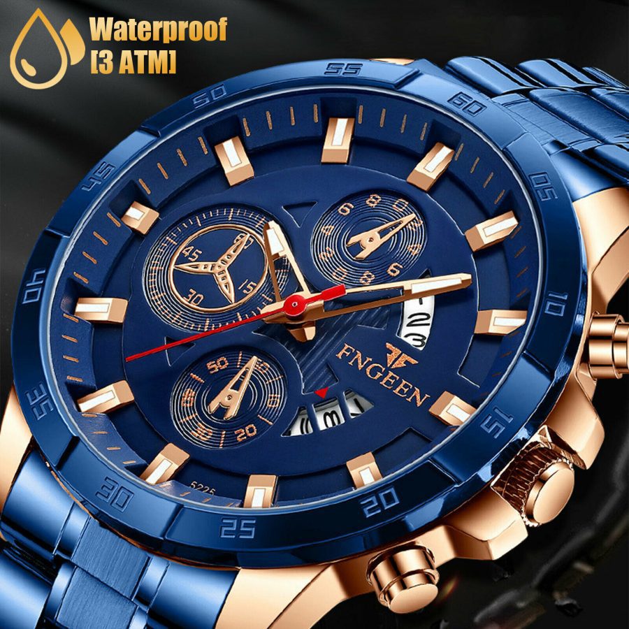 Waterproof Men Quartz Analog Watch Classic Stainless Steel Business Wristwatch - Image 2