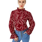 Ladies Graphic Casual Balloon Sleeve Shirt - Image 6