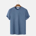Men Summer Solid Color Round Neck Basic T-Shirts - Image 10