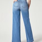 Women's Straight Jeans Mid Waist Wide Leg Pants High Elastic Waist Trousers - Image 5