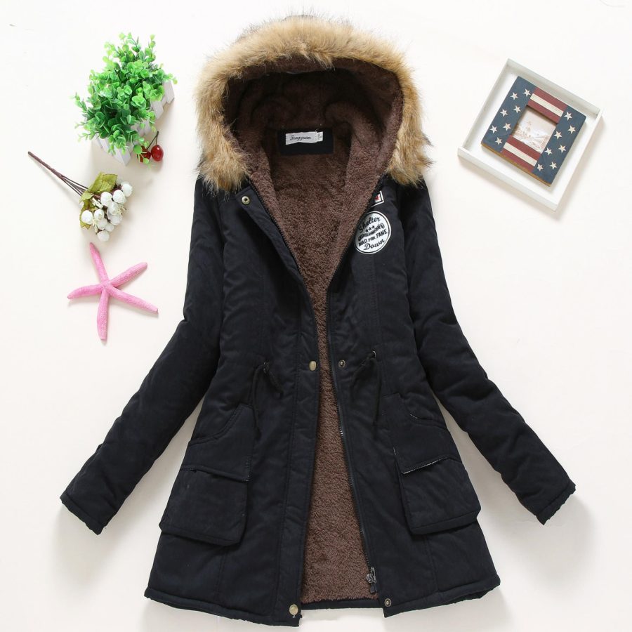 Hooded Winter Jacket Women Fashion Warm Coats Ladies Tops - Image 4