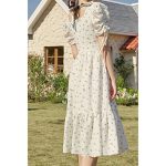 Sweet Print Pearl Square Tie Midi Dress - Image 2