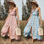 SleevelessBackless Midi Lace Up Dress