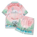 European And American High Street Printed Shirt Suit Light Luxury Cuban Collar Shirt Cross-border Short Sleeve Shorts Matching - Image 2