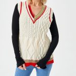 Women's Loose Casual Stretch Contrast Color Sweater Vest