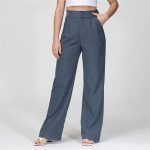 High Waist Straight Trousers With Pockets Wide Leg Casual Suit Pants For Women - Image 7