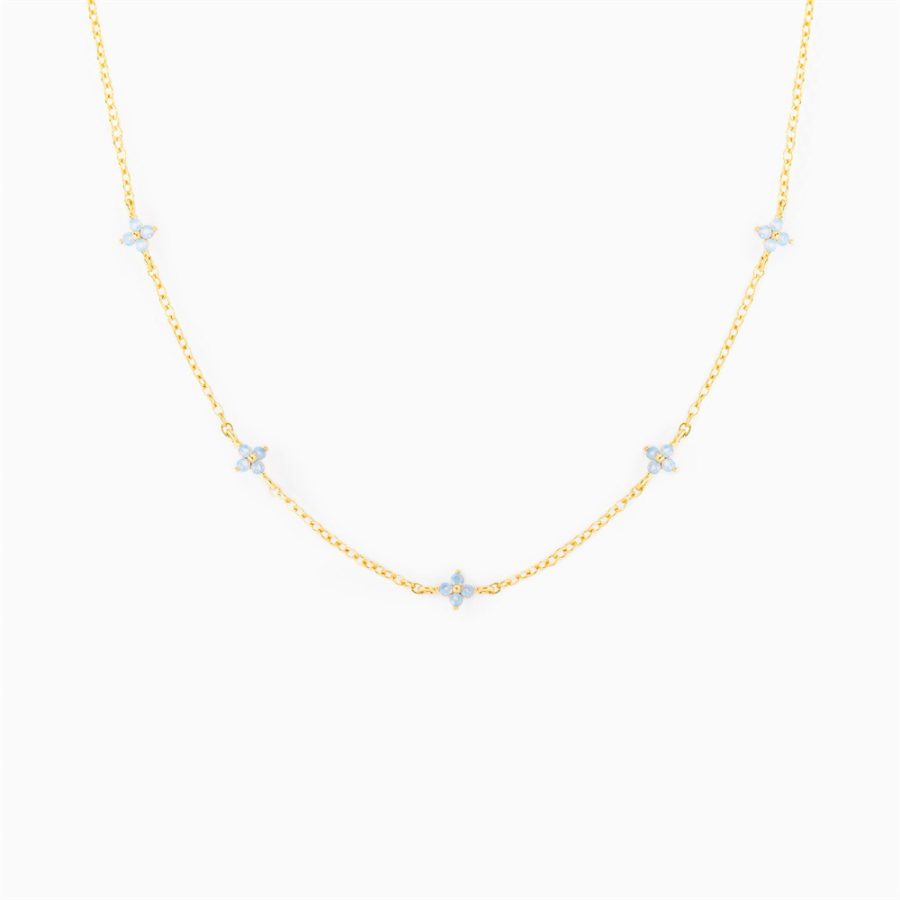 Ins Style Fashion Blue Flower Necklace Vacation Beach Travel Spring Summer Jewelry - Image 5
