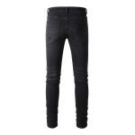 Collated Grey White Dyed Elastic Slim Fit Black Jeans For Men - Image 4