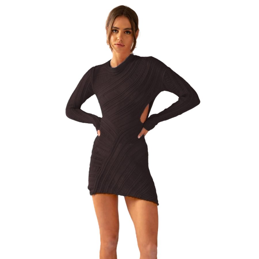 Women's Trapezoidal Knit Mini Dress - Image 2