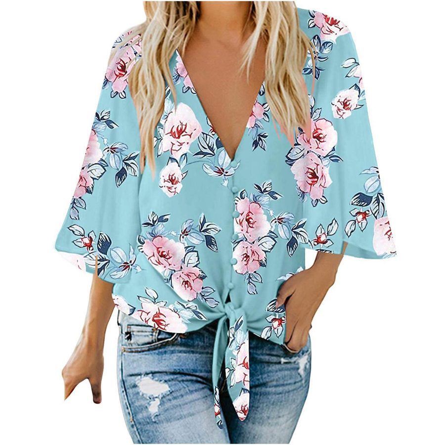 Printed Cardigan Blouse - Image 3