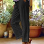 Women's Loose And Simple Solid Color Fashion Casual Pants Straight-leg Trousers - Image 4