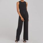 Solid Color Jumpsuit Sleeveless Tops Tie Elastic Pants Romper - Image 9