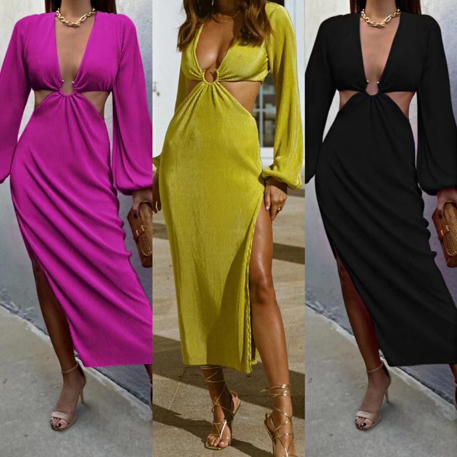 Autumn Fashion Pressed Pleated Waistless Women's Dresses - Image 2