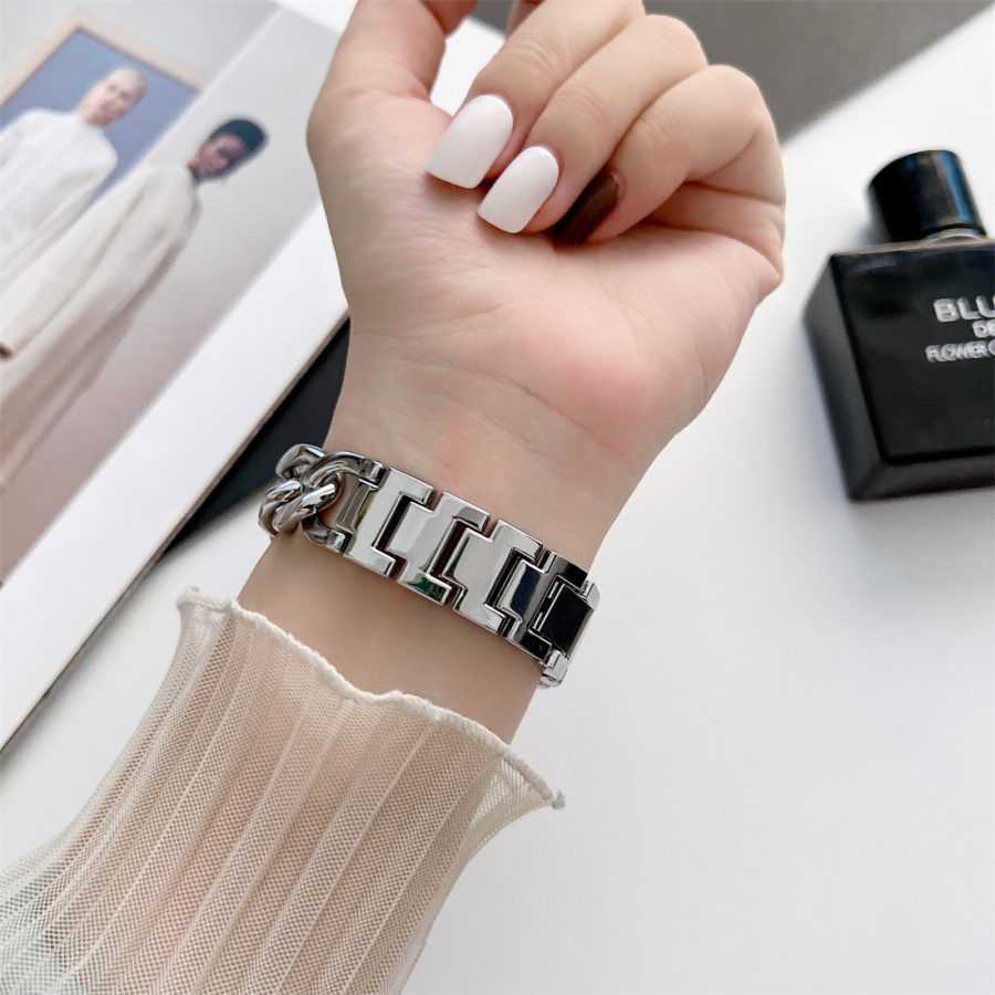 Smart Watch Wristband Single Row Denim Chain Metal - Image 4
